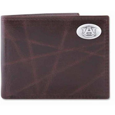 One Size ZEP-PRO NCAA mens Zep-Pro Black and Brown Leather Passcase Concho Wallet 